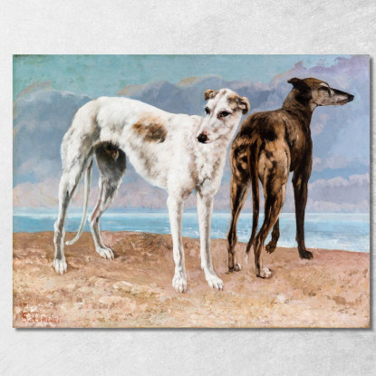 I Levrieri Del Conte Di Choiseul Gustave Courbet cg173 quadro stampato su tela
