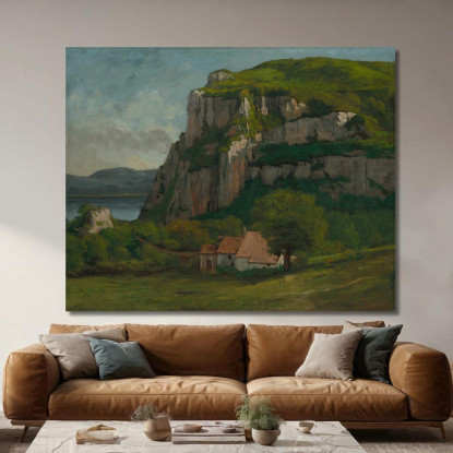 La Rocca Di Hautepierre Gustave Courbet cg177 quadro stampato su tela