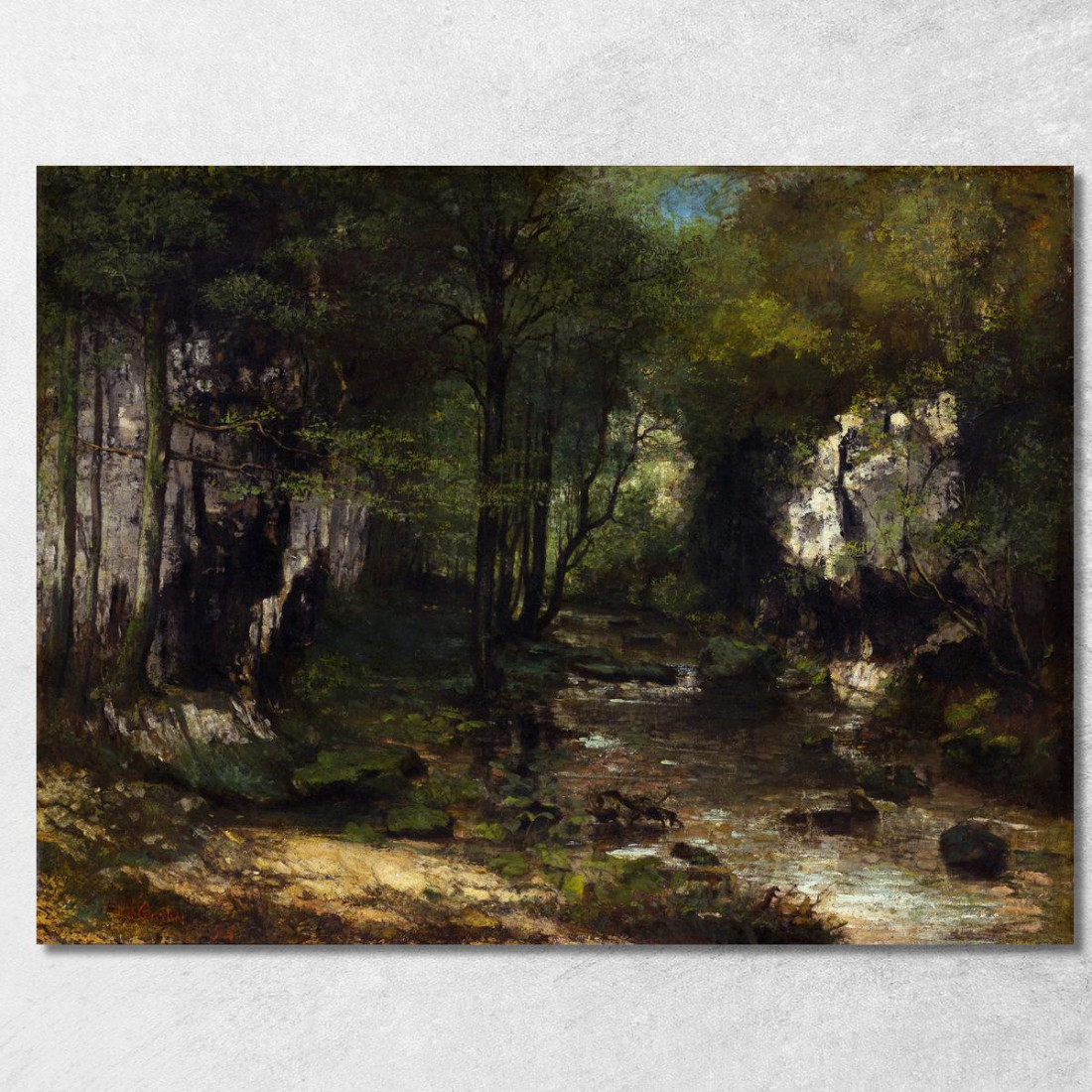 Il Ruscello Le Ruisseau Du Puits-Noir Valle Di Loue Gustave Courbet cg180 quadro stampato su tela