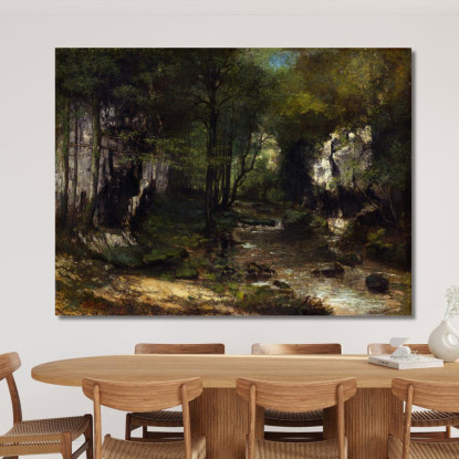 Il Ruscello Le Ruisseau Du Puits-Noir Valle Di Loue Gustave Courbet cg180 quadro stampato su tela
