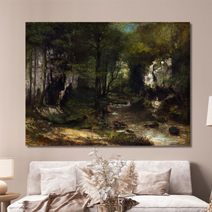 Il Ruscello Le Ruisseau Du Puits-Noir Valle Di Loue Gustave Courbet cg180 quadro stampato su tela