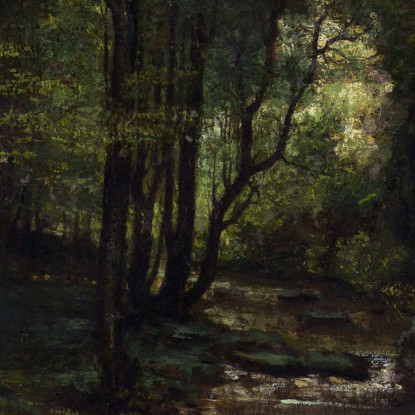 Il Ruscello Le Ruisseau Du Puits-Noir Valle Di Loue Gustave Courbet cg180 quadro stampato su tela