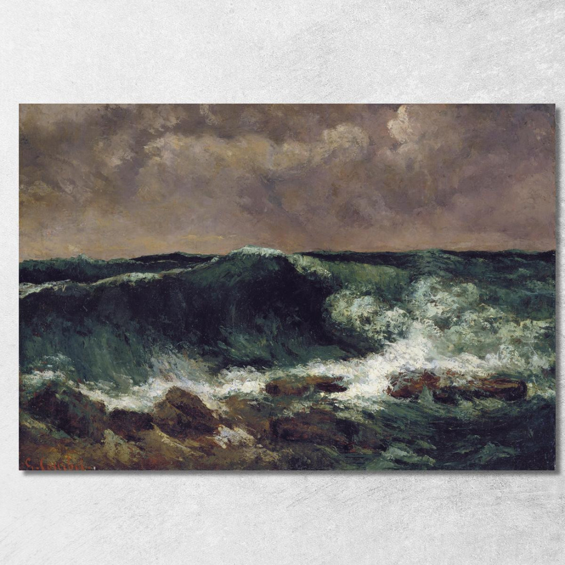 L'Onda Gustave Courbet cg184 quadro stampato su tela