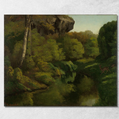 Vista Nella Foresta Di Fontainebleau Gustave Courbet cg190 quadro stampato su tela