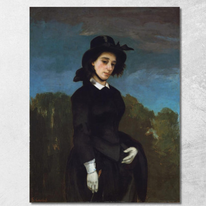 Donna In Abito Da Equitazione L Amazone Gustave Courbet cg198 quadro stampato su tela