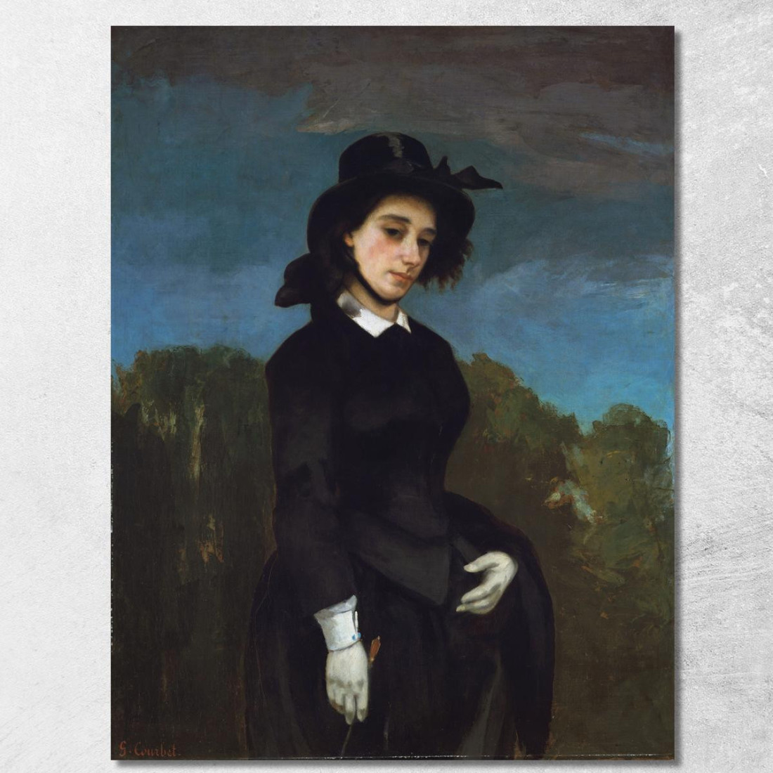 Donna In Abito Da Equitazione L Amazone Gustave Courbet cg198 quadro stampato su tela