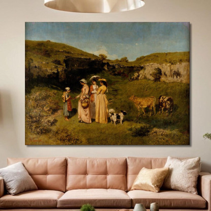 Giovani Signore Del Villaggio Gustave Courbet cg199 quadro stampato su tela