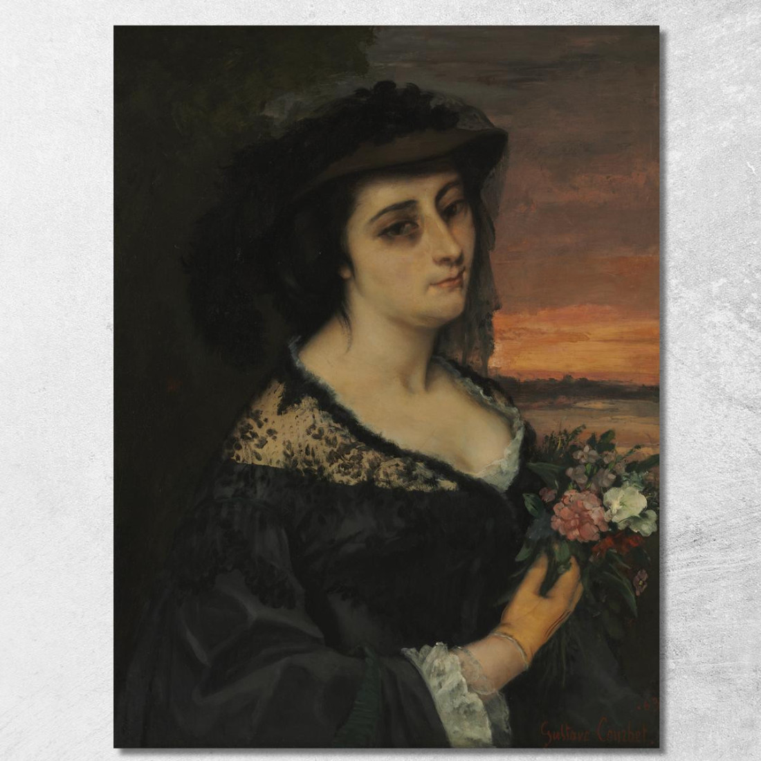 La Signora Laura Borreau Gustave Courbet cg202 quadro stampato su tela