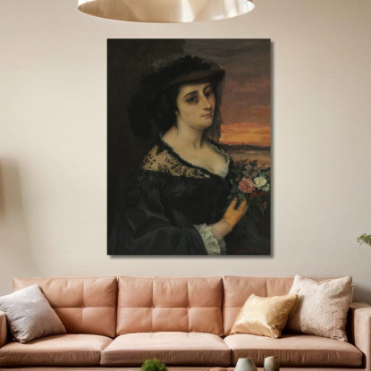 La Signora Laura Borreau Gustave Courbet cg202 quadro stampato su tela