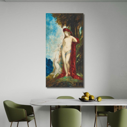 Donna E Unicorno Gustave Moreau gmr7 quadro stampato su tela