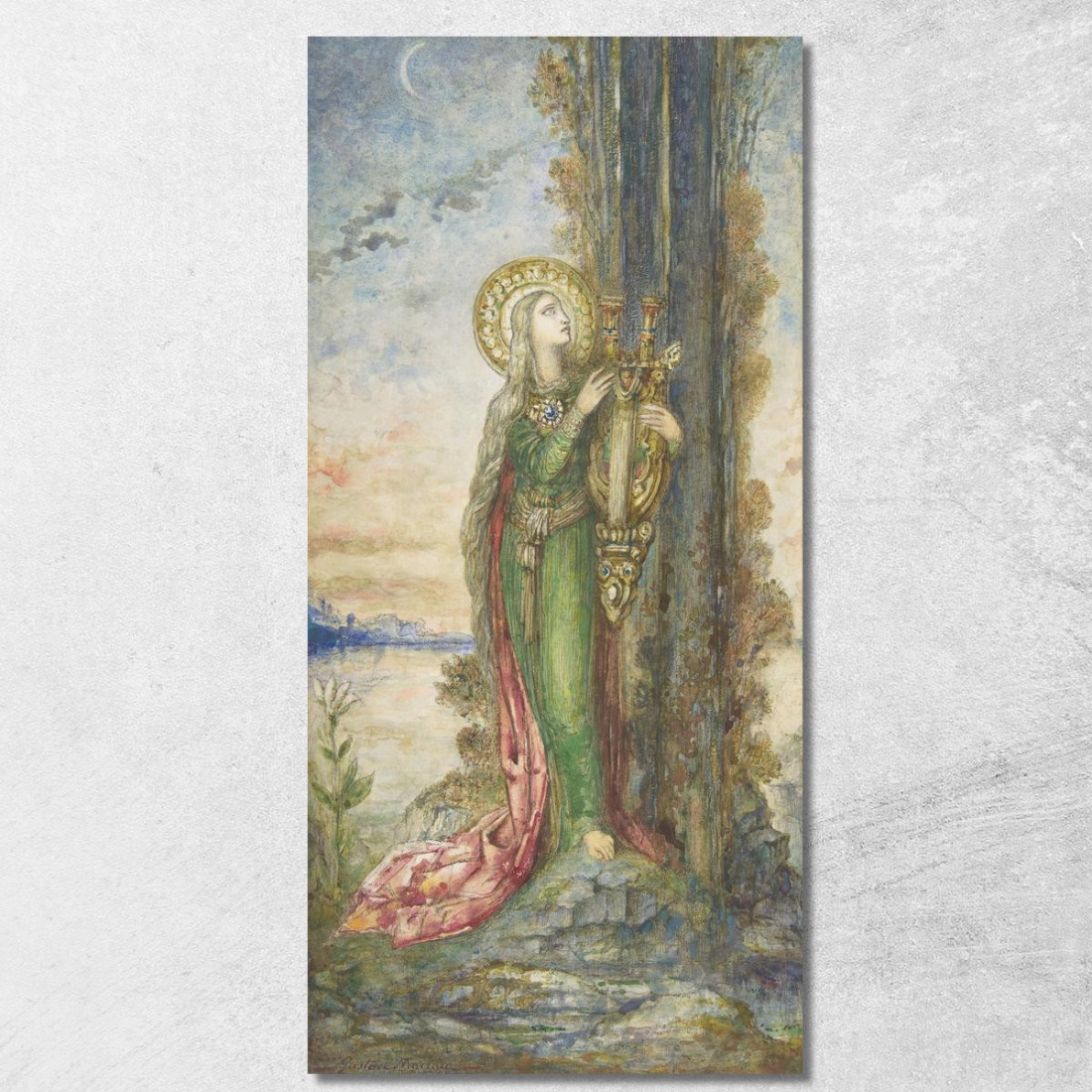 Santa Cecilia Gustave Moreau gmr31 quadro stampato su tela