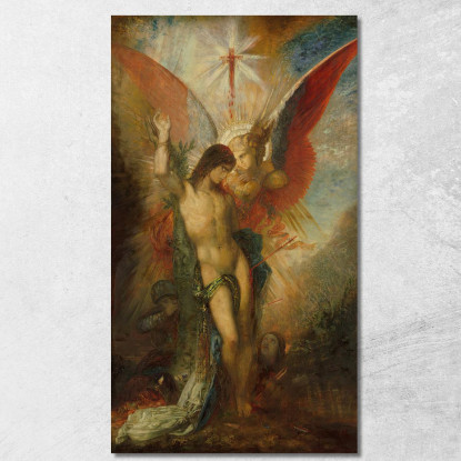 San Sebastiano E L'Angelo Gustave Moreau gmr32 quadro stampato su tela