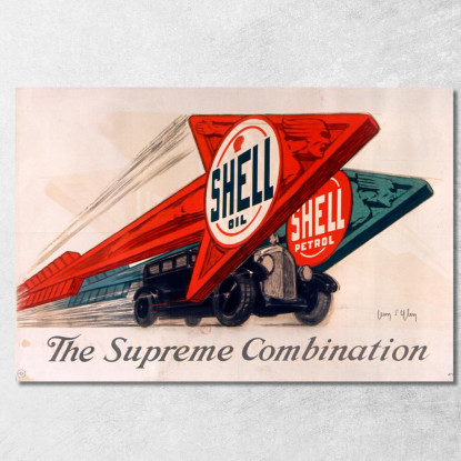 Olio Shell Benzina Shell La Combinazione Suprema Jean d'Ylen jyl23 quadro stampato su tela