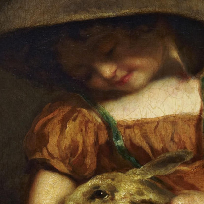 Ragazza Con Un Coniglio John Hoppner jhp4 quadro stampato su tela