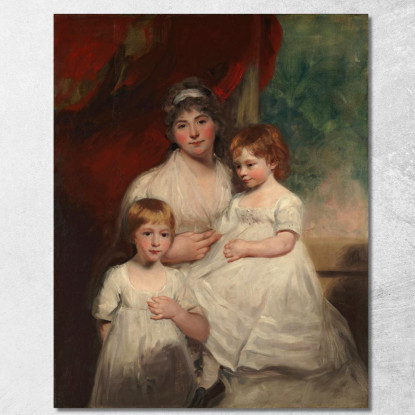 La Signora John Garden Ann E I Suoi Figli John E Ann Margaret John Hoppner jhp16 quadro stampato su tela