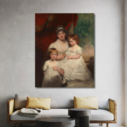 La Signora John Garden Ann E I Suoi Figli John E Ann Margaret John Hoppner jhp16 quadro stampato su tela