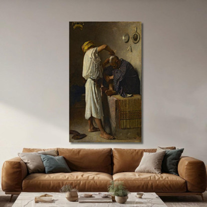 Un Barbiere Orientale Léon Bonnat lbn4 quadro stampato su tela