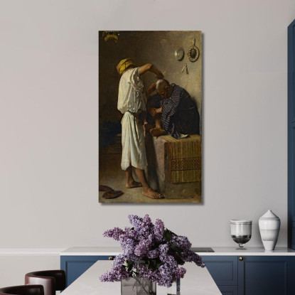 Un Barbiere Orientale Léon Bonnat lbn4 quadro stampato su tela