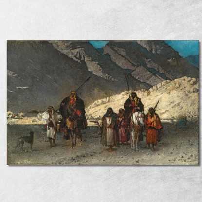 Sceicchi Arabi In Montagna Léon Bonnat lbn5 quadro stampato su tela