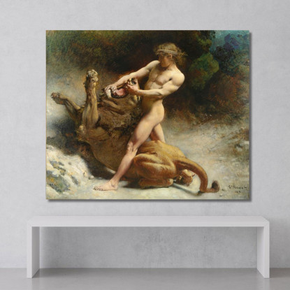 La Giovinezza Di Sansone Léon Bonnat lbn36 quadro stampato su tela