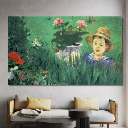 Ragazzo Tra I Fiori Jacques Hoschedé Édouard Manet emt20 quadro stampato su tela