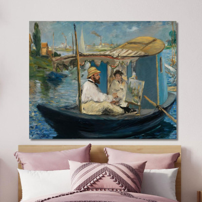 Claude Monet Dipinge Nel Suo Studio Édouard Manet emt26 quadro stampato su tela