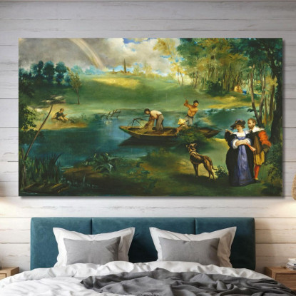 Pesca Édouard Manet emt29 quadro stampato su tela