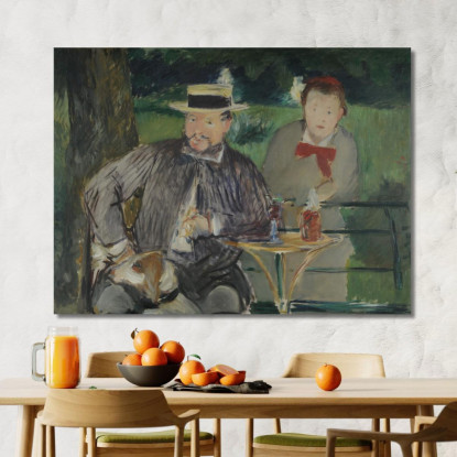 Ritratto Di Ernest Hoschedé E Di Sua Figlia Marthe Édouard Manet emt77 quadro stampato su tela