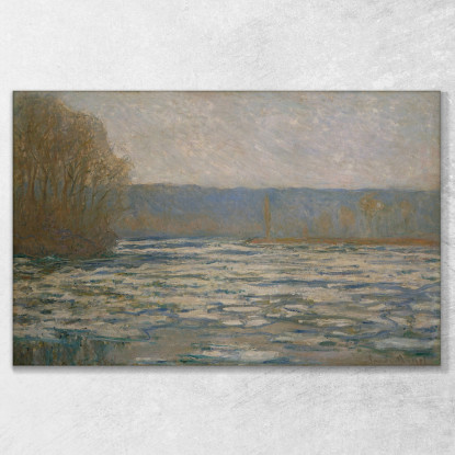 Il Ghiaccio Si Rompe Sulla Senna Vicino A Bennecourt Claude Monet mnt251 quadro stampato su tela