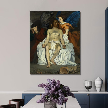 Il Cristo Morto Con Gli Angeli Édouard Manet emt119 quadro stampato su tela