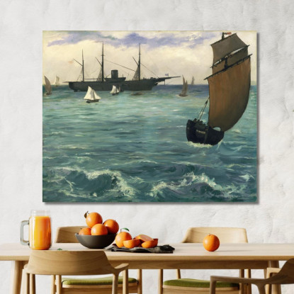 Il Kearsarge A Boulogne Édouard Manet emt125 quadro stampato su tela