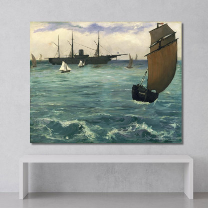 Il Kearsarge A Boulogne Édouard Manet emt125 quadro stampato su tela