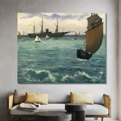 Il Kearsarge A Boulogne Édouard Manet emt125 quadro stampato su tela