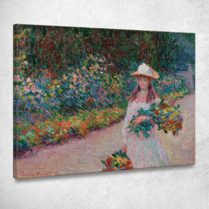 Ragazza Nel Giardino Di Giverny Claude Monet mnt256 quadro stampato su tela