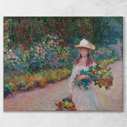 Ragazza Nel Giardino Di Giverny Claude Monet mnt256 quadro stampato su tela