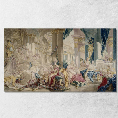 Psyche Wird Von Zephyr In Den Palast Der Liebe Geführt. Psyche Zeigt Ihren Schwestern Ihren Reichtum François Boucher drucken au