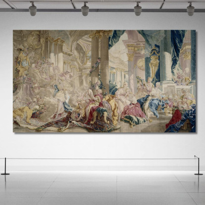 Psyche Wird Von Zephyr In Den Palast Der Liebe Geführt. Psyche Zeigt Ihren Schwestern Ihren Reichtum François Boucher drucken au
