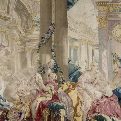 Psiche Guidata Da Zefiro Nel Palazzo Dell'Amore. Psiche Mostra Le Sue Ricchezze Alle Sorelle François Boucher quadro stampato su