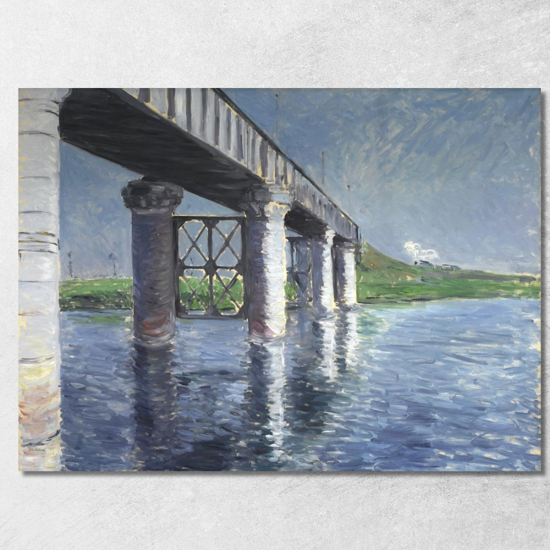 The Seine And The Railroad Bridge At Argenteuil The Seine And The Argenteuil Railway Bridge Gustave Caillebotte canvas print