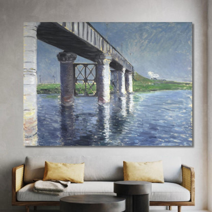 The Seine And The Railroad Bridge At Argenteuil The Seine And The Argenteuil Railway Bridge Gustave Caillebotte canvas print