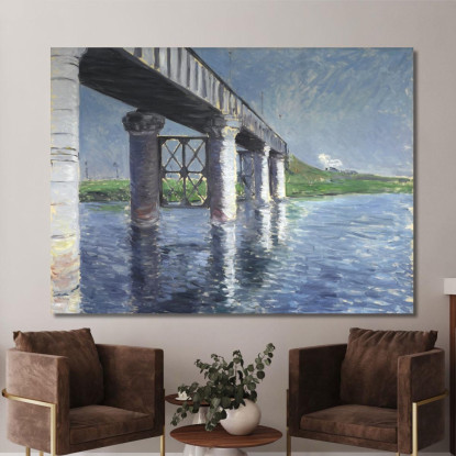 Die Seine Und Die Eisenbahnbrücke Von Argenteuil Die Seine Und Die Eisenbahnbrücke Von Argenteuil Gustave Caillebotte drucken au