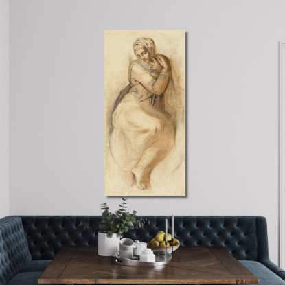 Studie Der Jungfrau Des Jüngsten Gerichts In Der Sixtinischen Kapelle In Rom Von Michelangelo Léon Bonnat drucken auf leinwand