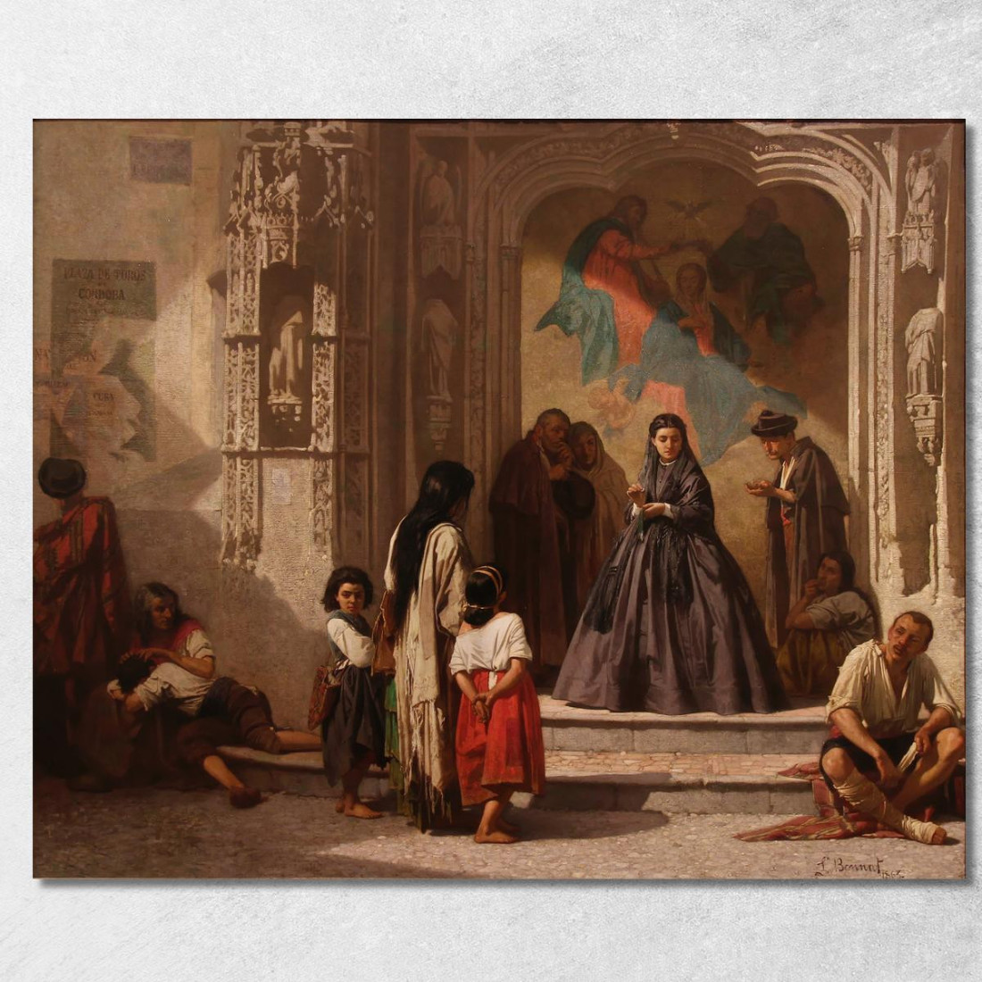 Giovane Donna Che Fa La Carità All'Ingresso Della Cappella Dell'Ospedale San Sebastiano Di Cordoba Léon Bonnat quadro stampato s