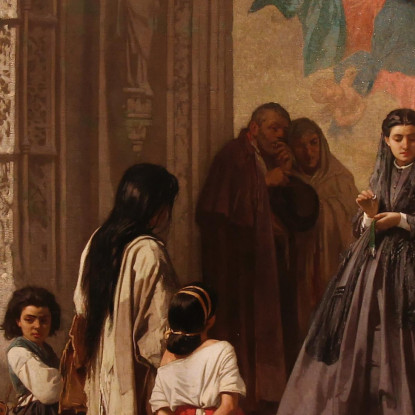 Giovane Donna Che Fa La Carità All'Ingresso Della Cappella Dell'Ospedale San Sebastiano Di Cordoba Léon Bonnat quadro stampato s