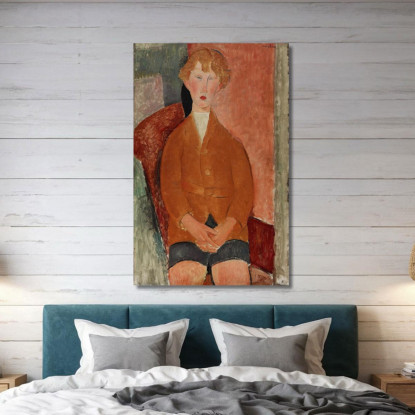 Ragazzo In Pantaloni Corti Amedeo Modigliani amd9 quadro stampato su tela