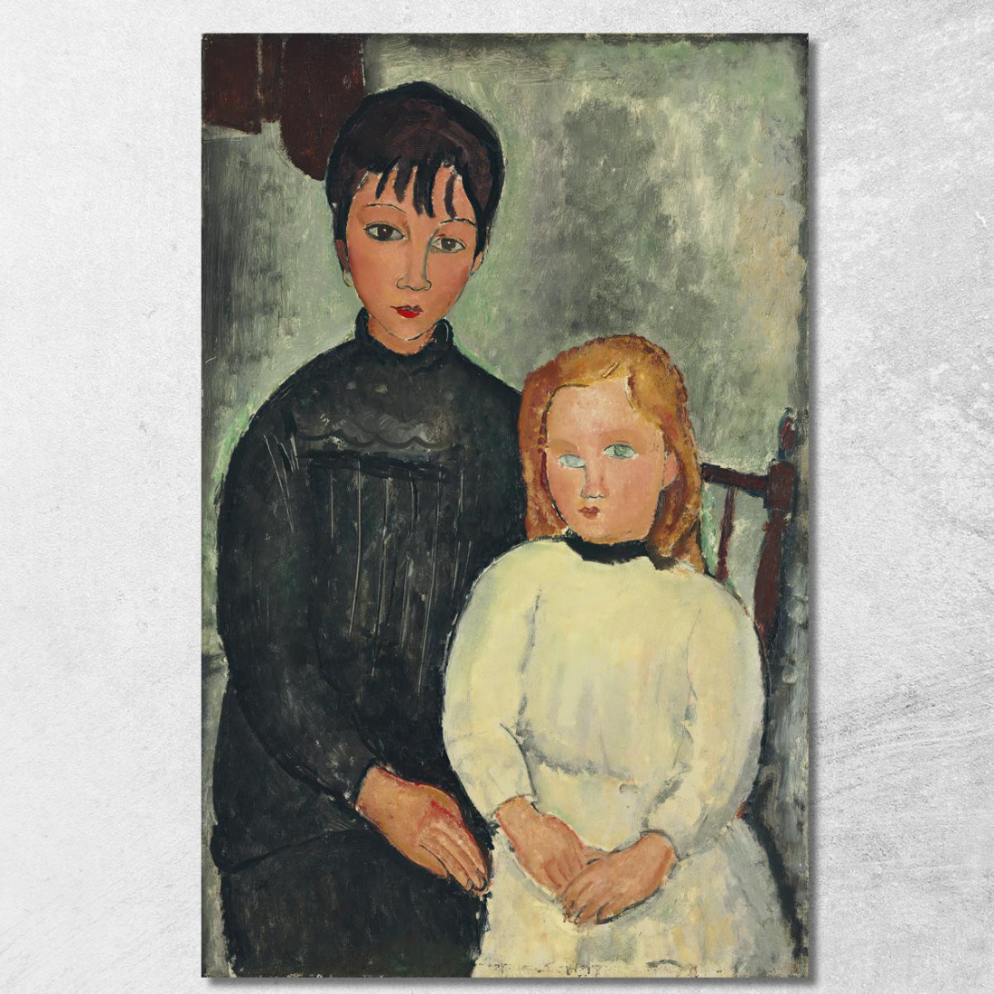 Le Due Ragazze Amedeo Modigliani amd32 quadro stampato su tela