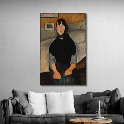Giovane Donna Del Popolo Amedeo Modigliani amd78 quadro stampato su tela