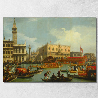 Il Ritorno Di Bucentauro Al Molo Presso Il Palazzo Ducale Canaletto cnl20 quadro stampato su tela