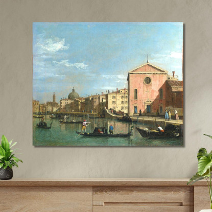 Il Canal Grande Di Fronte A Santa Croce Canaletto cnl28 quadro stampato su tela