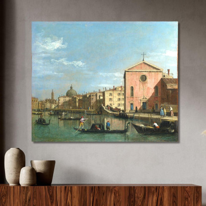 Il Canal Grande Di Fronte A Santa Croce Canaletto cnl28 quadro stampato su tela